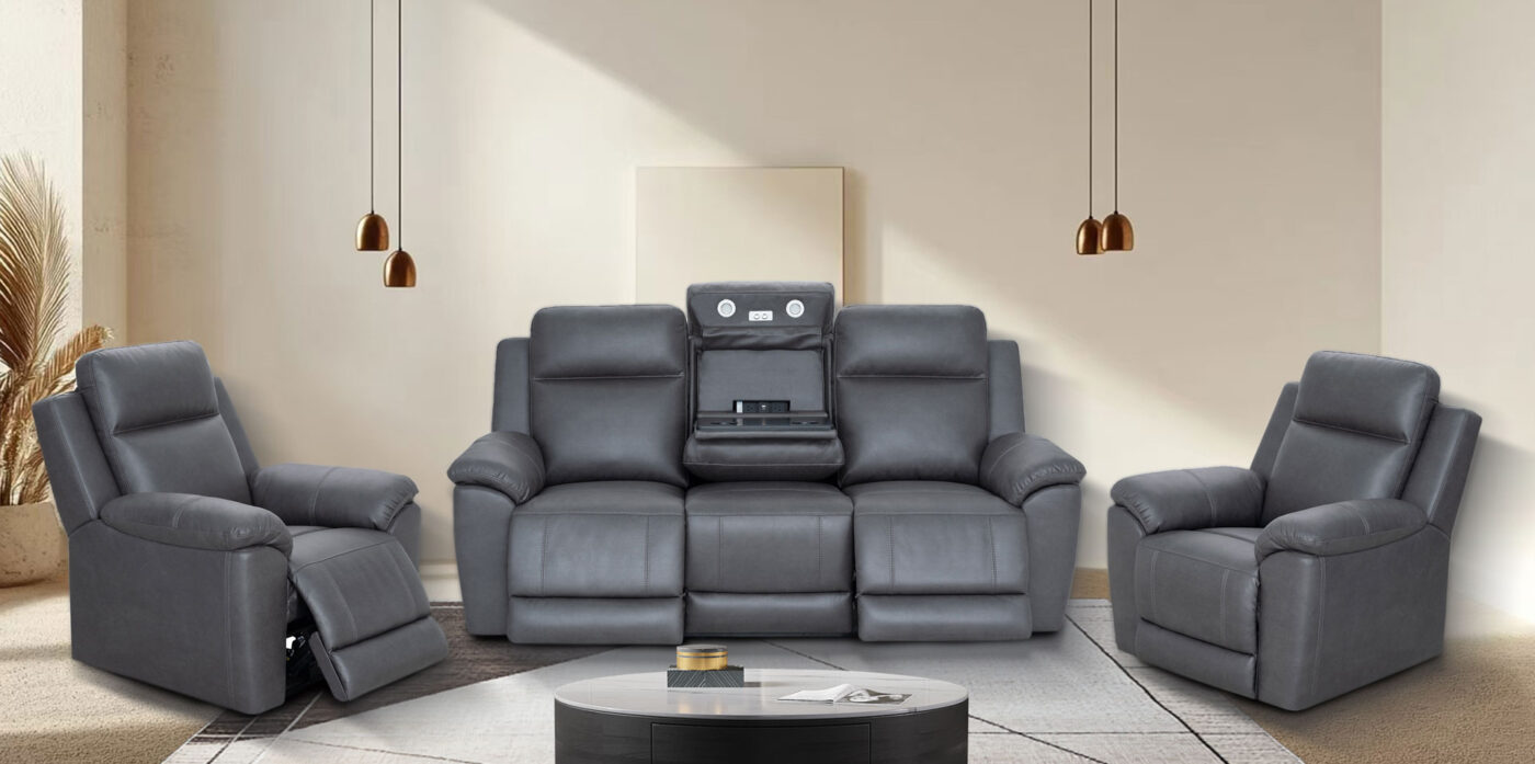 Sussex 3 Seater Electric Recliner Suite - BestFurn Furniture