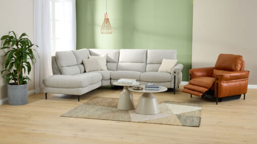 Hannah Corner Chaise & Leather Recliner
