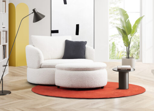 Tracee Swivel Chair & Footstool